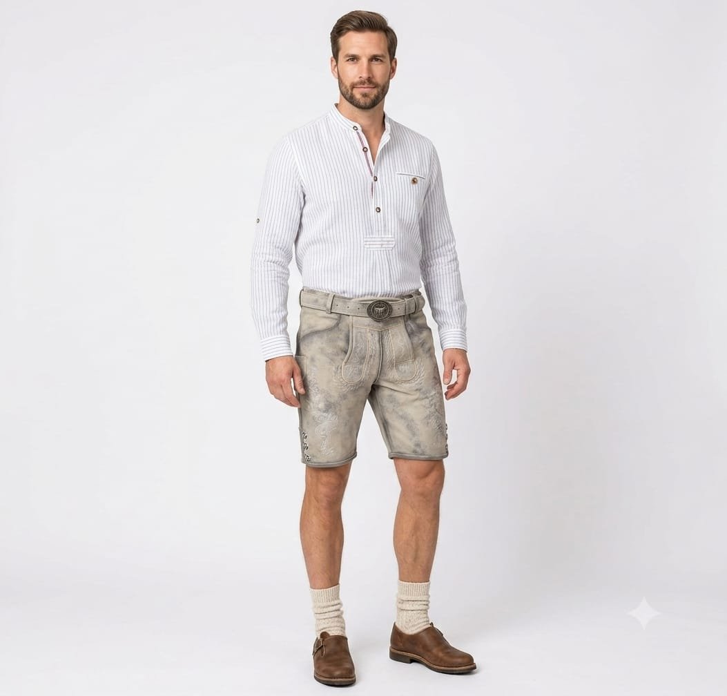 Herren trachten lederhosen Oktoberfest lederhosen Bavarian Lederhose Mit Gürtel Größe,46-60 - Image 4